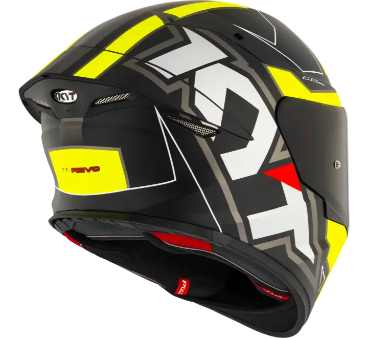 KYT TT-REVO Electron matt Black/Yellow Helmet - Image 6