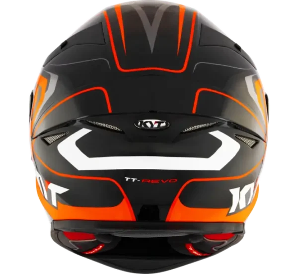 KYT TT-REVO Overtech Black Orange Gloss Helmet - Image 3