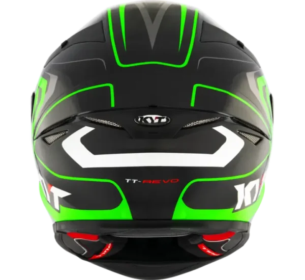 KYT TT-REVO Overtech Black Green Gloss Helmet - Image 8