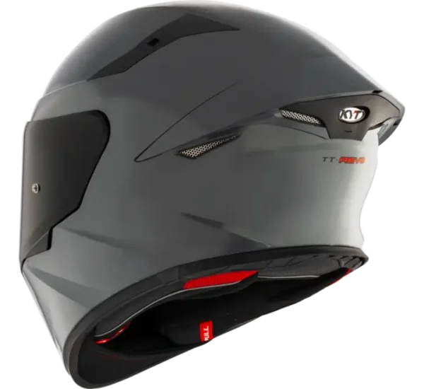 KYT TT-REVO Plain Gloss Grey Helmet - Image 8