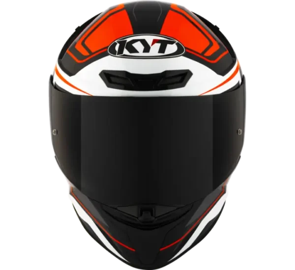 KYT TT-REVO Overtech Black Orange Gloss Helmet - Image 2