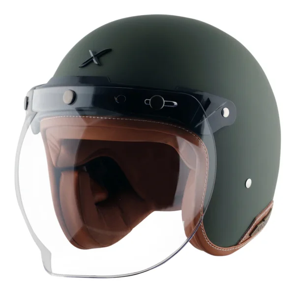 Axor Retro Jet Dull Battle Green Helmet