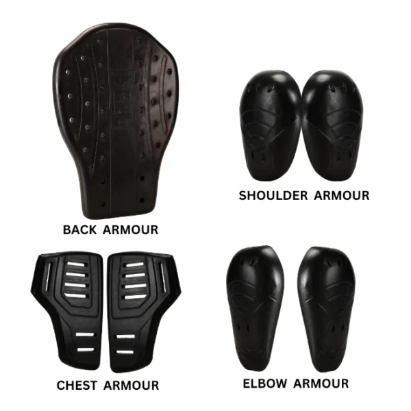 Riding Jacket Protector Set (Spine,Chest,Shoulder & Elbow Armour)