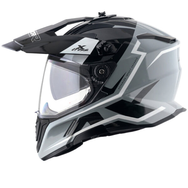 AXOR XCross Dual Visor Flagstaff Gloss Nardo Grey Black Helmet - Image 2