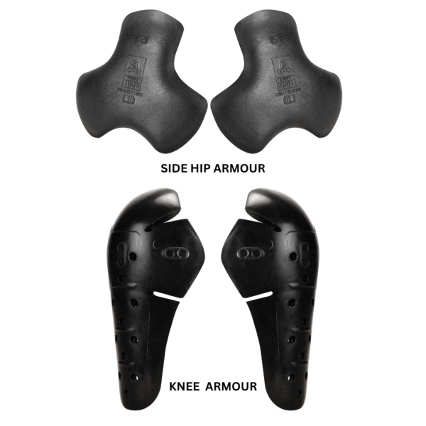 Riding Pant Protector Set (Knee & Side Hip Armour Black)