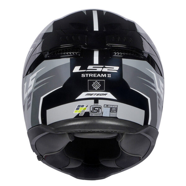 LS2 FF320 Stream II Meteor Helmet - Gloss Black & Grey - Image 4