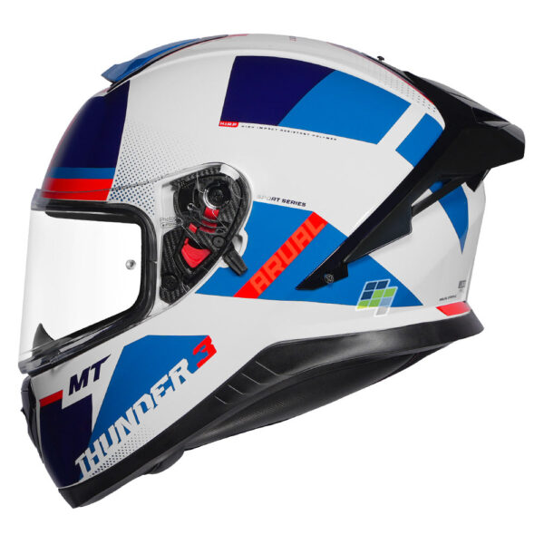 MT Thunder 3 Pro Arual A0 Gloss White Blue Red Helmet