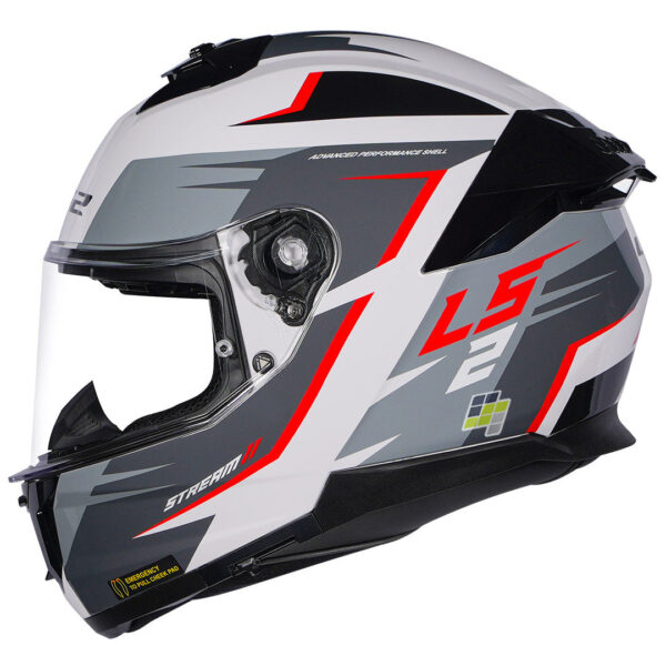 LS2 FF320 Stream II Meteor Helmet - Gloss White & Red