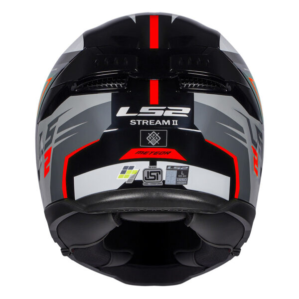 LS2 FF320 Stream II Meteor Helmet - Gloss Black & Red - Image 3