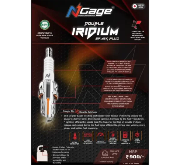 NGAGE DOUBLE IRIDIUM SPARK PLUG - VH8RTII-9 - Image 4