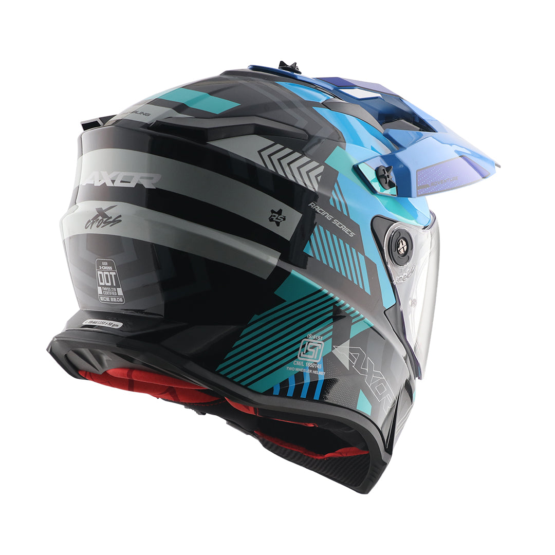 AXOR X-Cross Dual Visor Gambling Helmet - Image 7