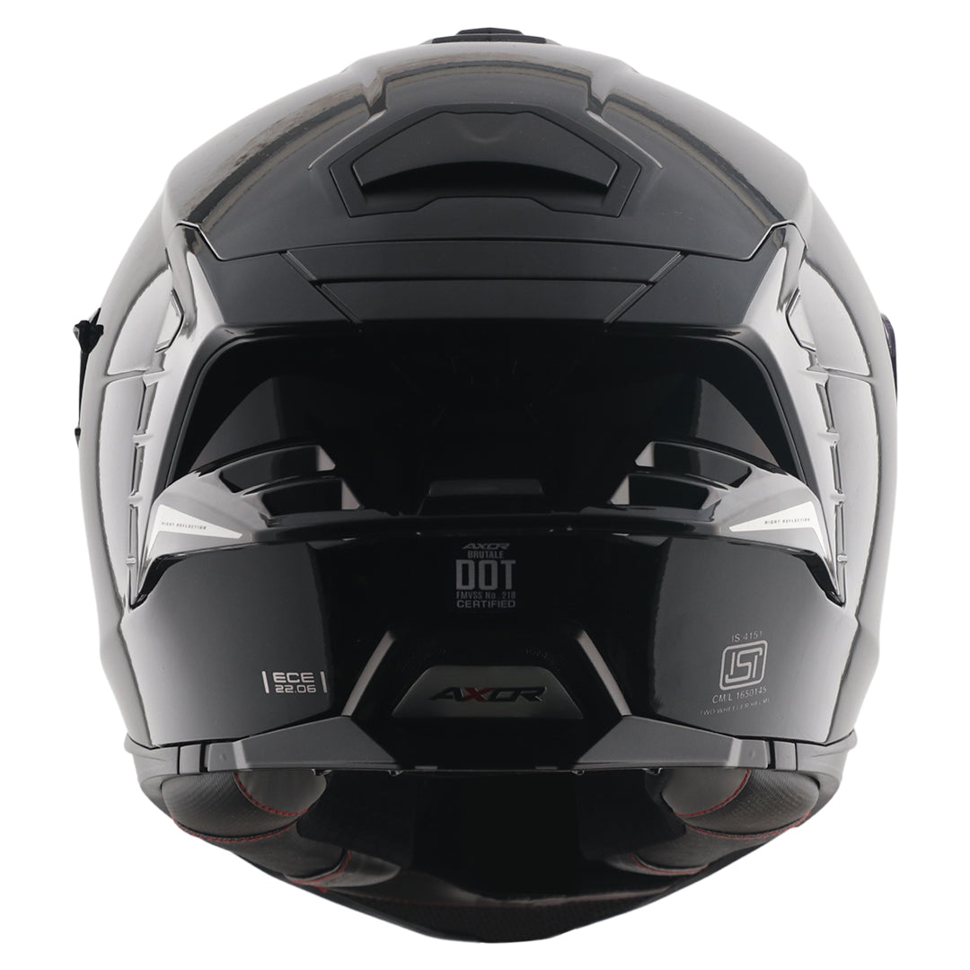 AXOR Brutale Solid Black Dual Spoiler Helmet - Image 9