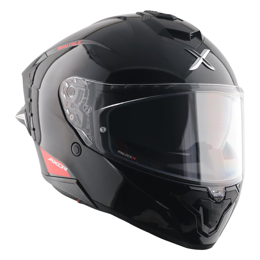 AXOR Brutale Solid Black Dual Spoiler Helmet - Image 5