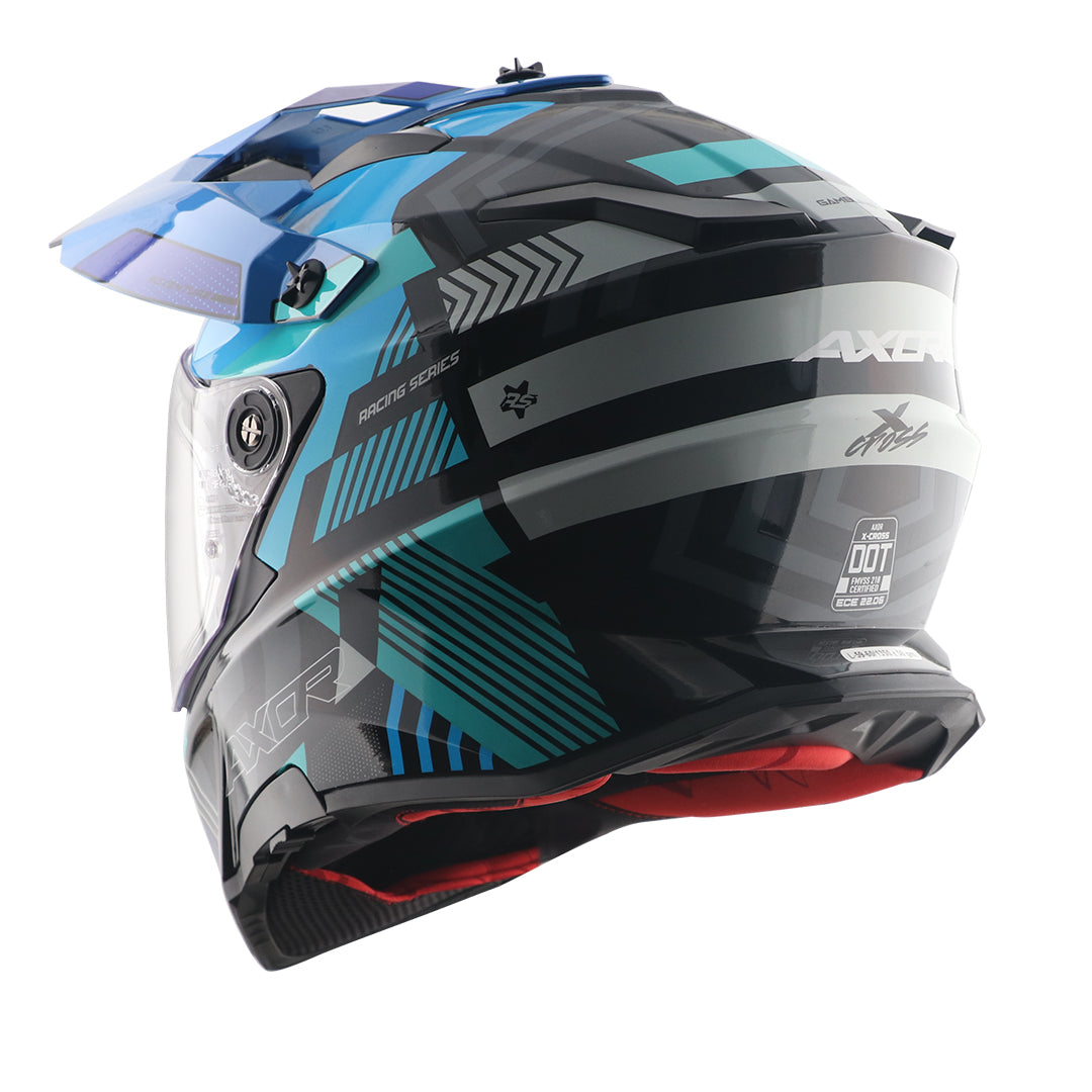 AXOR X-Cross Dual Visor Gambling Helmet - Image 8