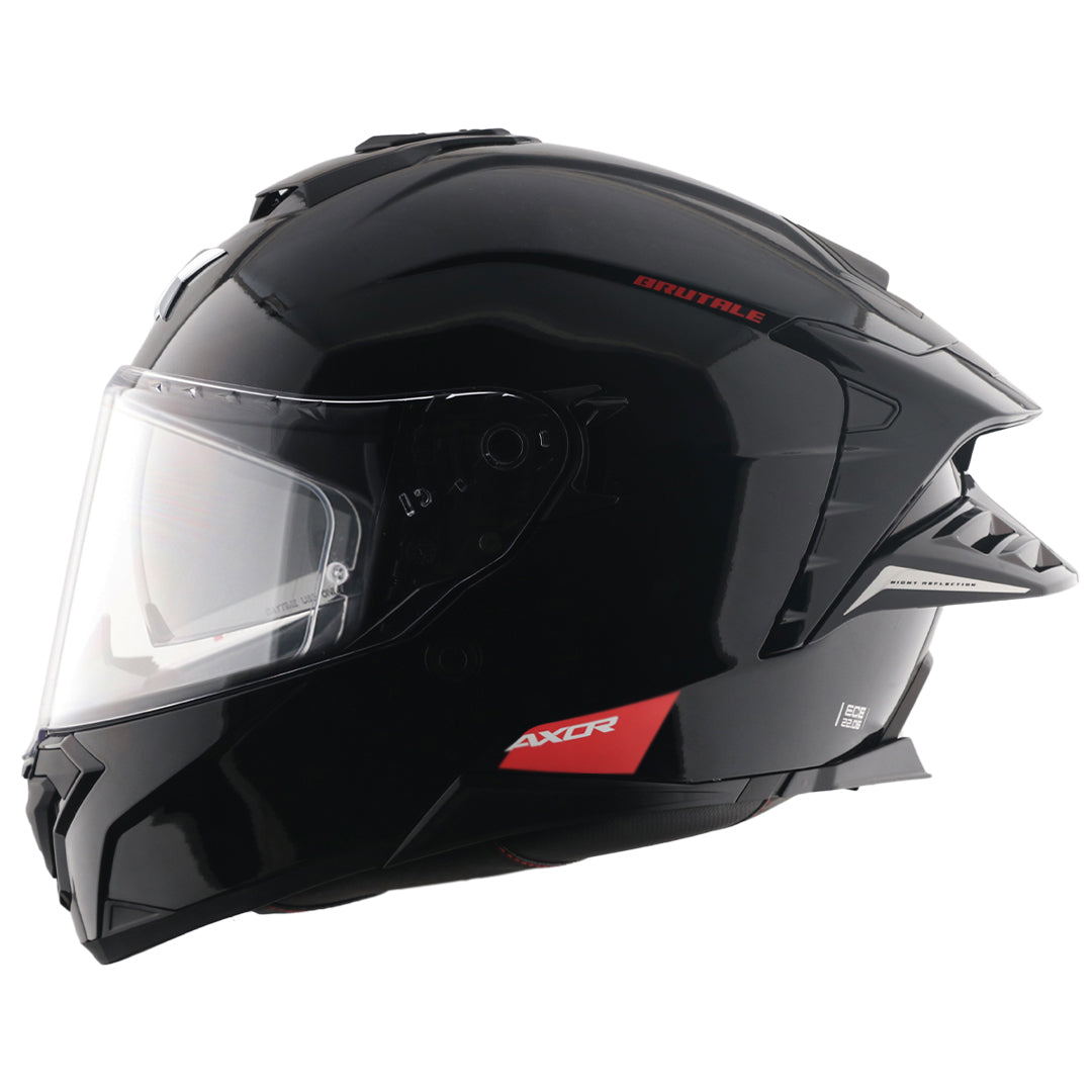 AXOR Brutale Solid Black Dual Spoiler Helmet - Image 2