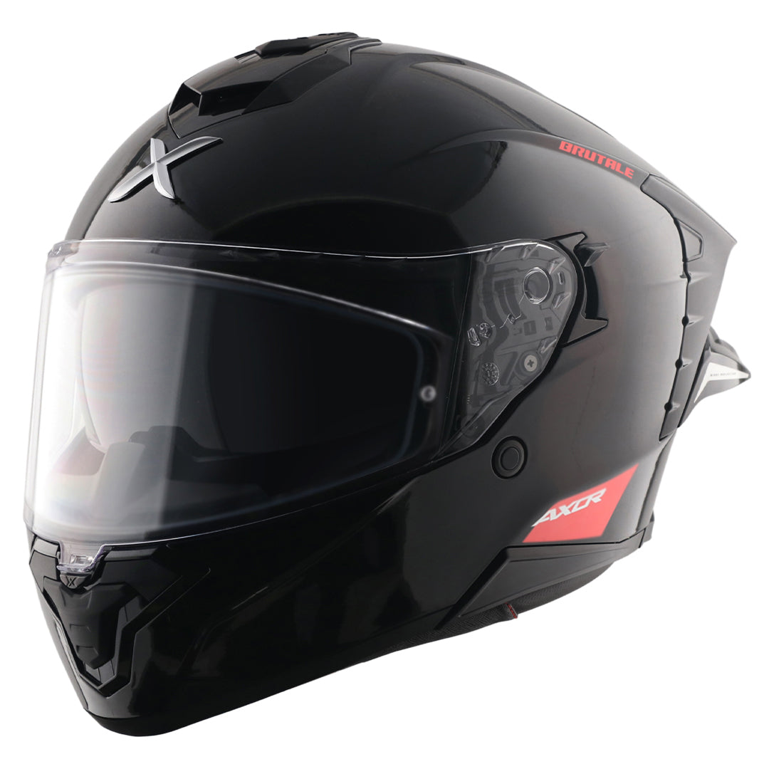 AXOR Brutale Solid Black Dual Spoiler Helmet