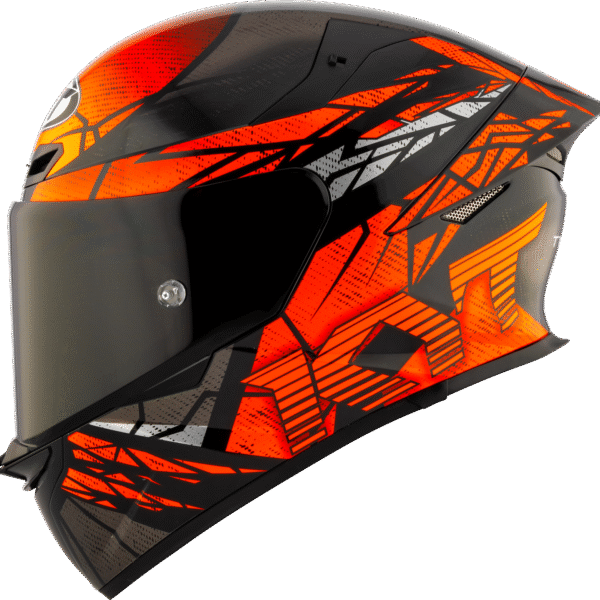 KYT TT Revo Combustion Black Orange Gloss Helmet
