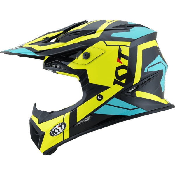 KYT MX Jumpshot #3 Black Aqua Gloss Helmet