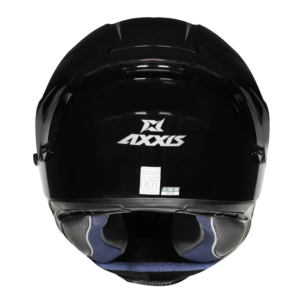 AXXIS EAGLE SOLID GLOSS BLACK HELMET - Image 5