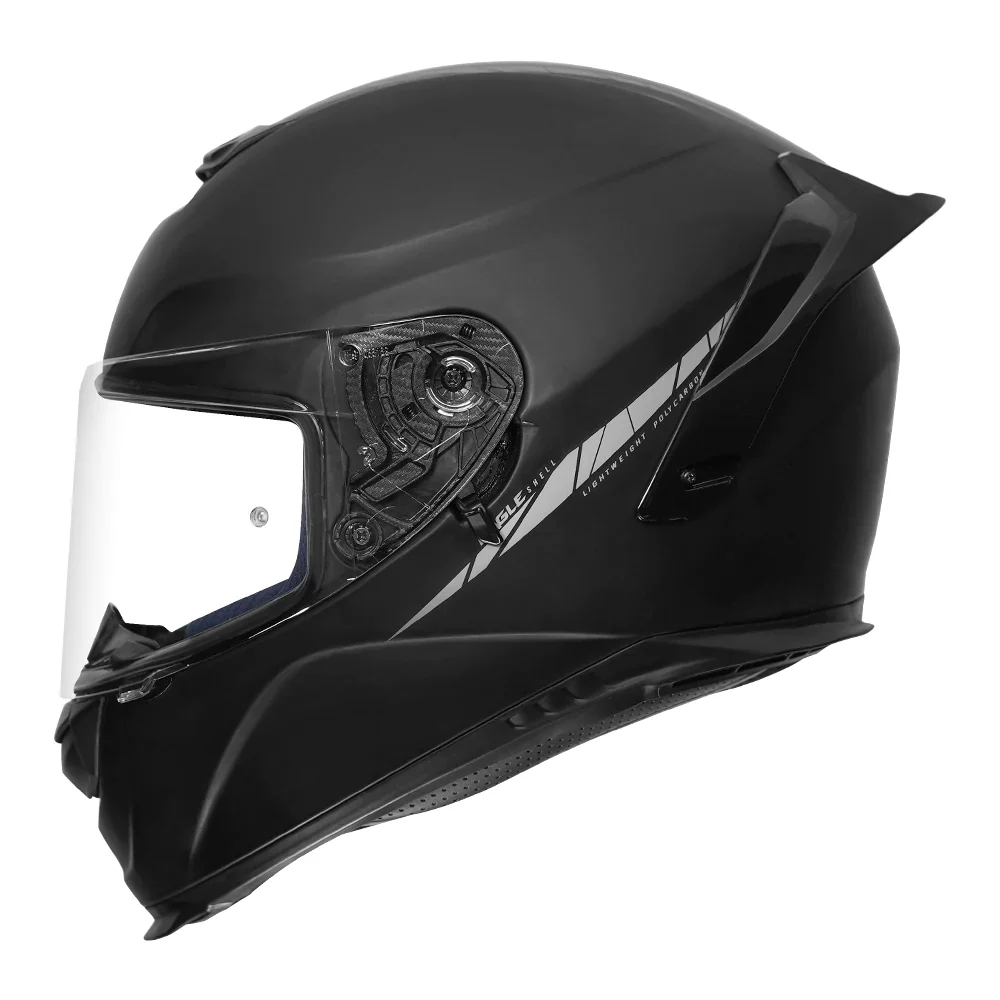 AXXIS EAGLE SOLID MATT BLACK HELMET - Image 2