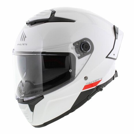 MT Thunder 4 SV Solid Gloss Pearl White Helmet - Image 2