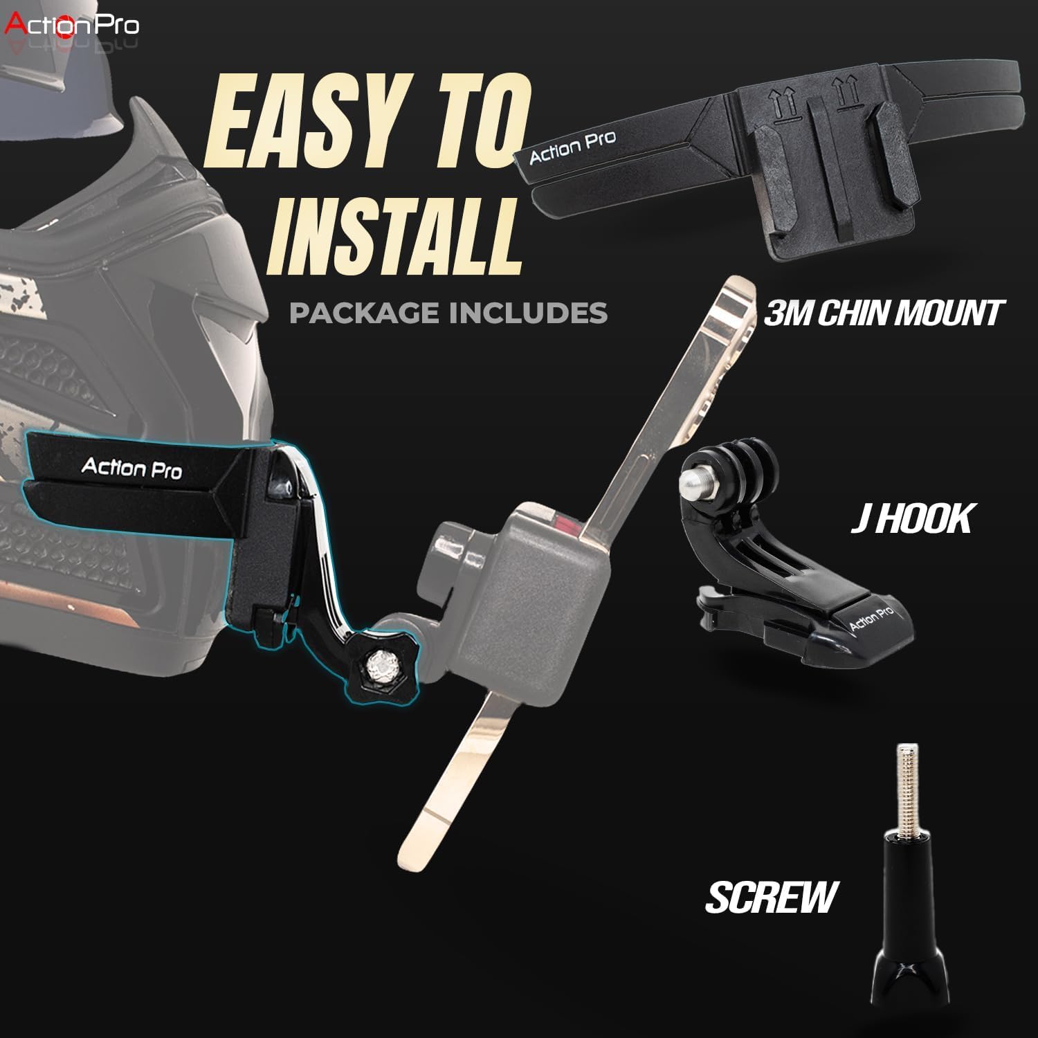 Action Pro 3M Helmet Chin Mount Strap Compatible with GoPro - Image 3