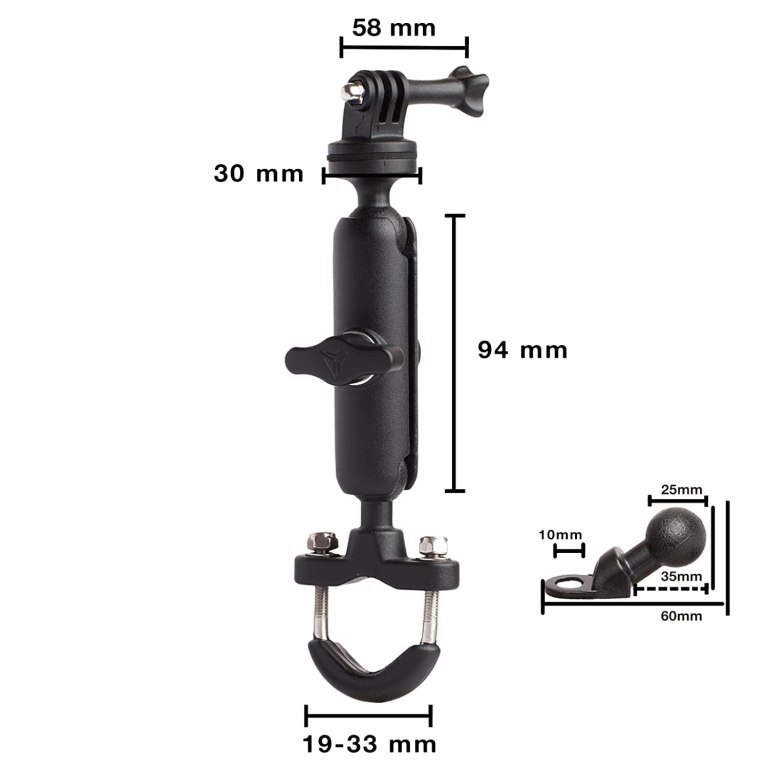 Action Pro 360°Motorcycle Bike Camera Holder Handlebar Mount Bracket - Image 2
