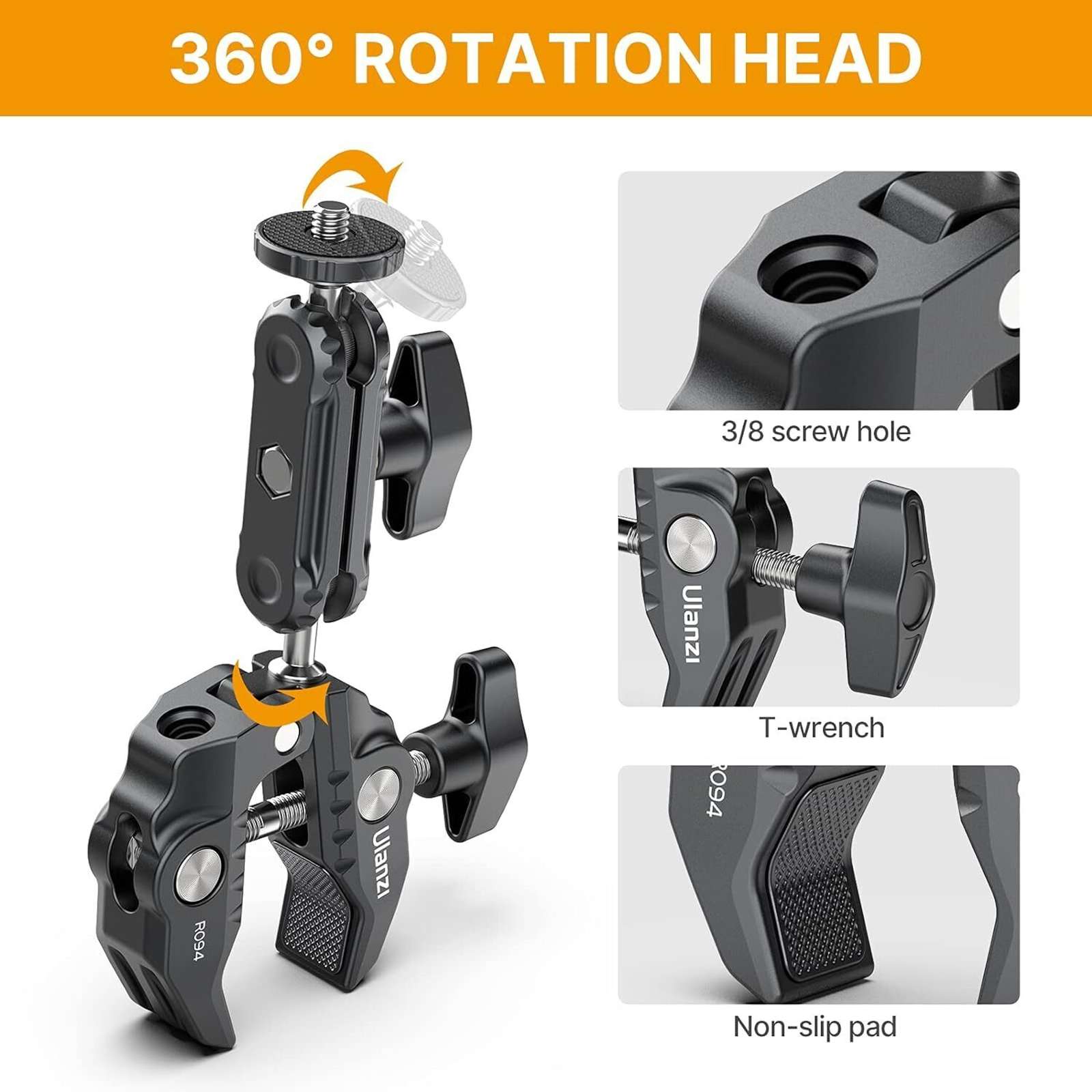 ULANZI Handlebar Jaw Clamp Camera Mount - Image 5