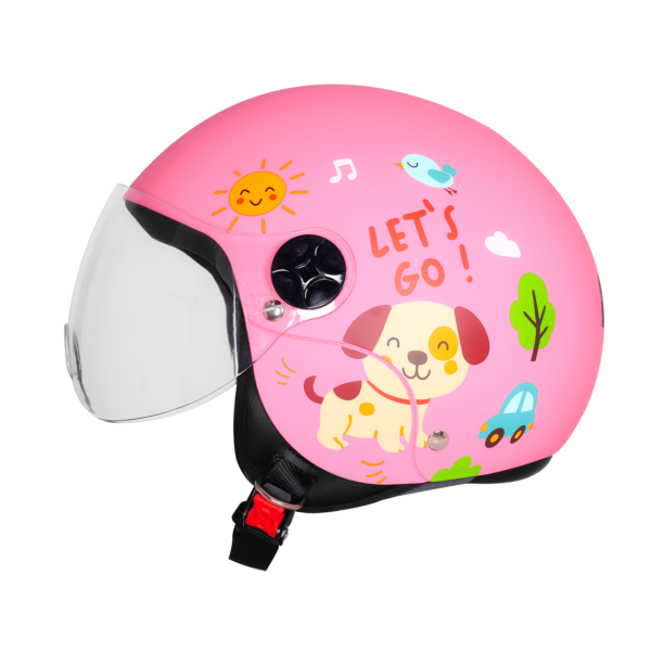 STEELBIRD  SBH-16 LET'S GO GLOSSY DARK PINK WITH RED