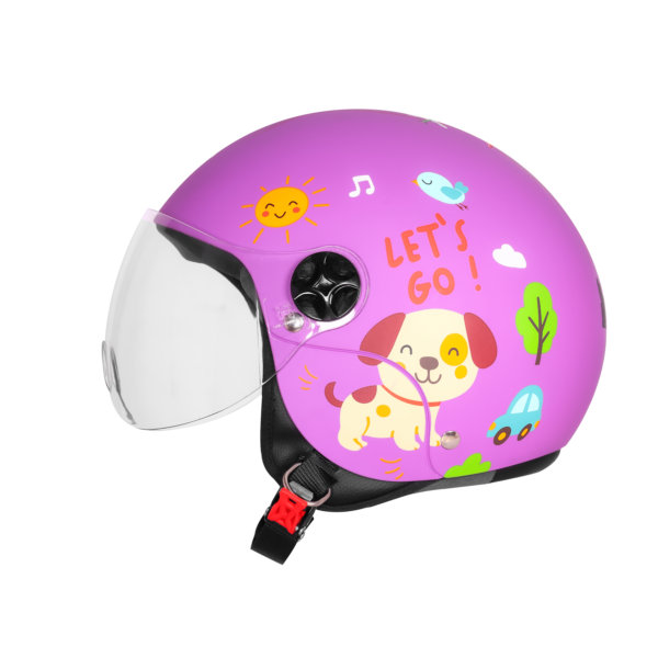 STEELBIRD  SBH-16 LET'S GO GLOSSY PURPLE WITH RED