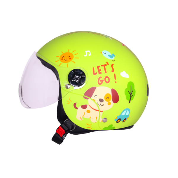 STEELBIRD  SBH-16 LET'S GO GLOSSY YELLOW GREEN WITH RED