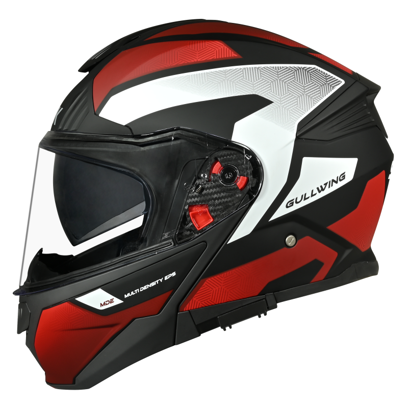 SMK Gullwing Sonic Gloss Black Red White Helmet GL231 - Image 2