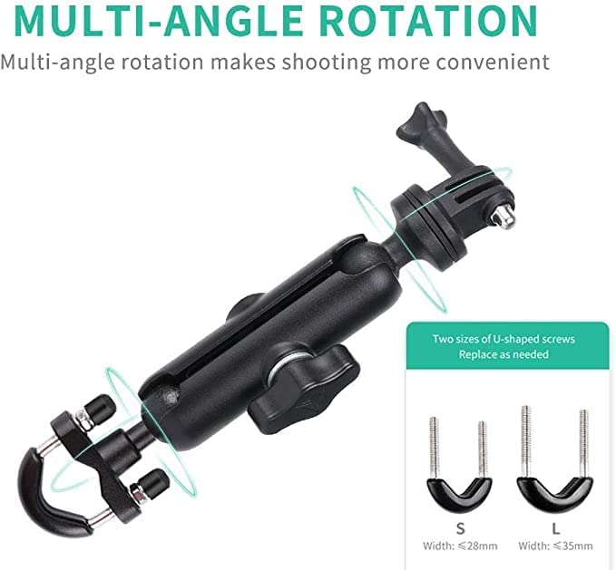 Action Pro 360°Motorcycle Bike Camera Holder Handlebar Mount Bracket - Image 7