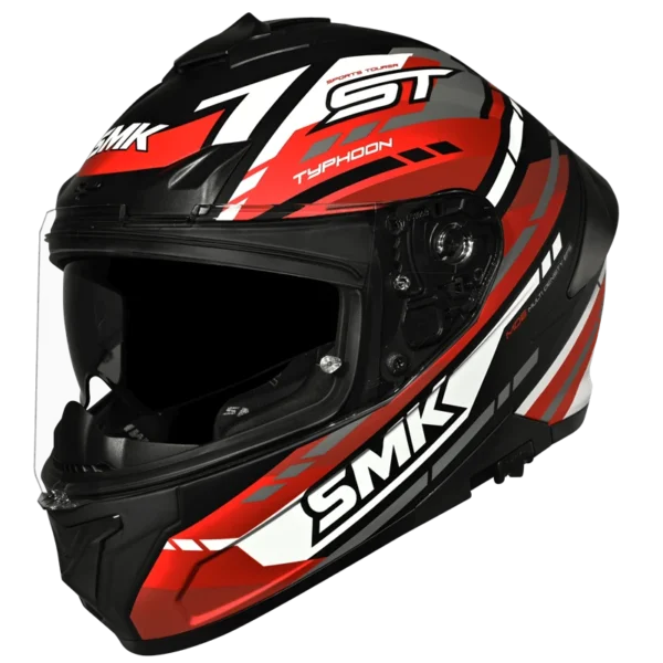 SMK TYPHOON SPORTS TOURER GL231 BLACK RED WHITE HELMET