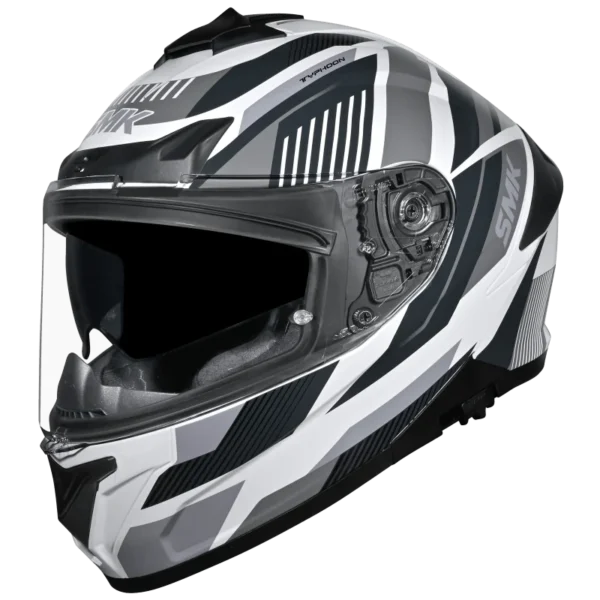 SMK TYPHOON SPARKO GL162 WHITE GREY BLACK HELMET