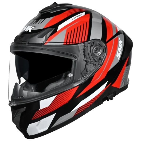 SMK TYPHOON SPARKO GL236 BLACK RED GREY HELMET