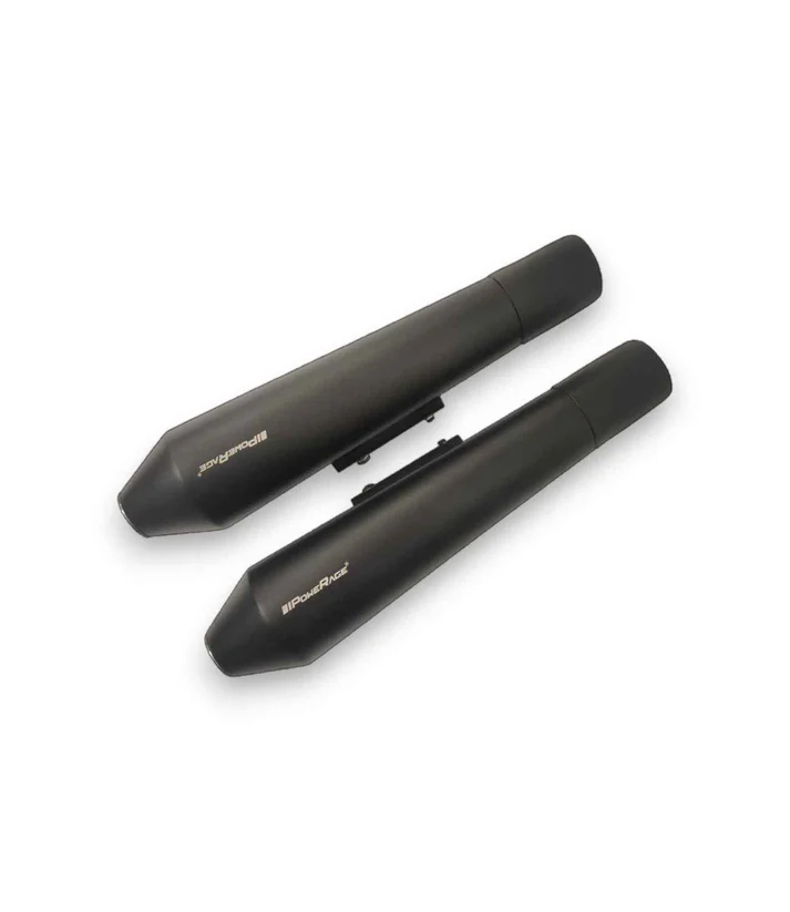 Powerage Slip-Ons Exhaust For RE 650 Twins Black - Short