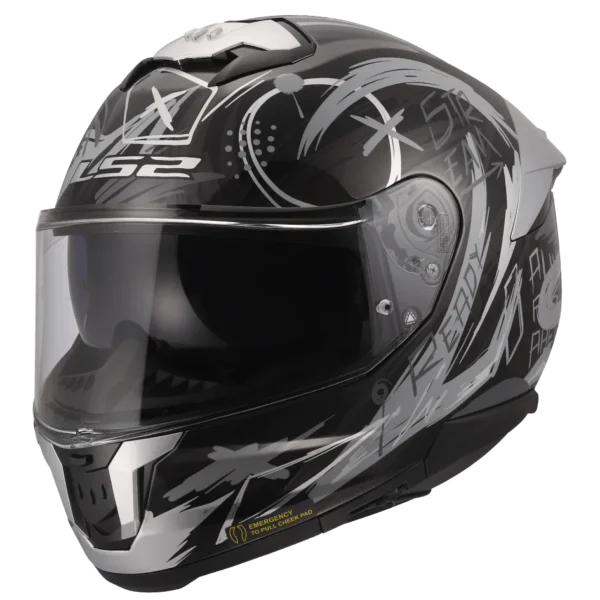 LS2 FF320 Stream II Scratches Black Nardo Grey Helmet