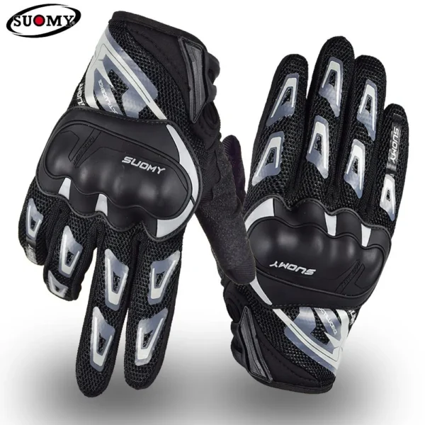 SUOMY SU11 Black Grey Motorcycle Protective Gloves