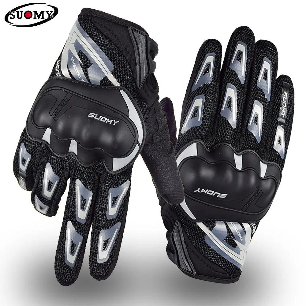 SUOMY SU11 Black Grey Motorcycle Protective Gloves