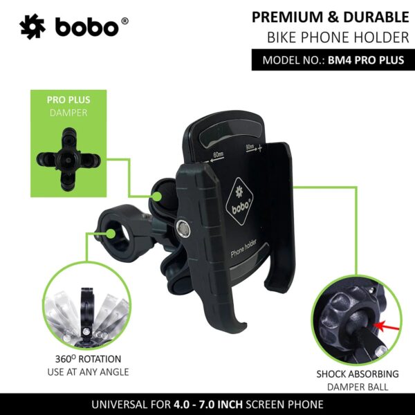 BOBO BM4 PRO PLUS Bike Phone Holder with PRO PLUS Vibration Damper