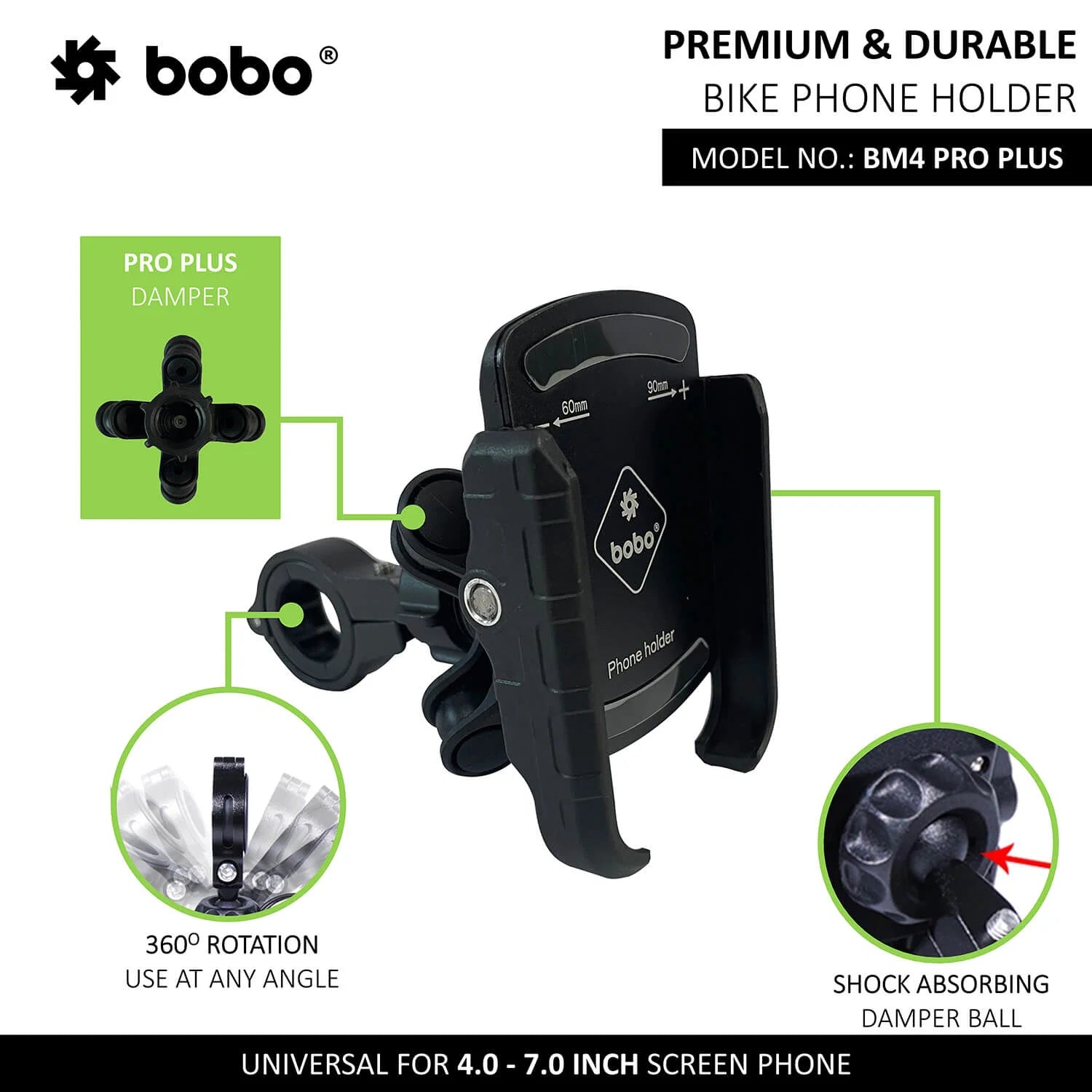 BOBO BM4 PRO PLUS Bike Phone Holder with PRO PLUS Vibration Damper