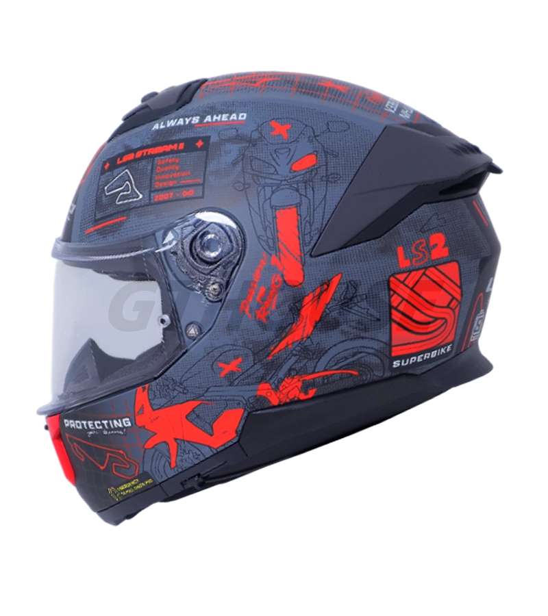 LS2 FF320 STREAM ll GP MATT GREY RED