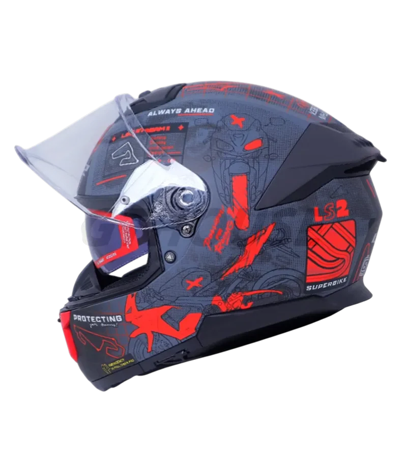 LS2 FF320 STREAM ll GP MATT GREY RED - Image 4