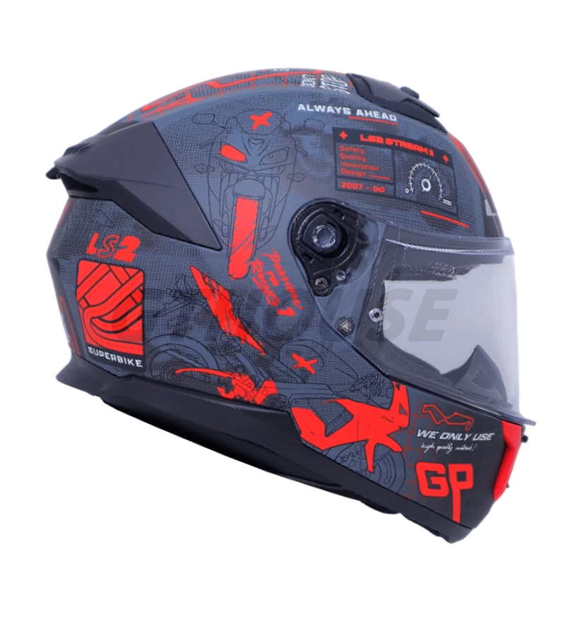 LS2 FF320 STREAM ll GP MATT GREY RED - Image 2