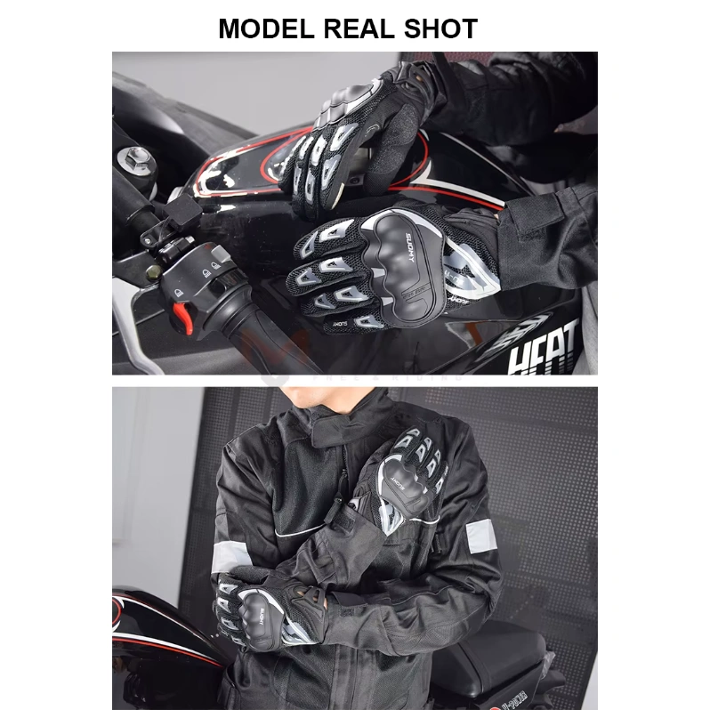 SUOMY SU11 Black Grey Motorcycle Protective Gloves - Image 5