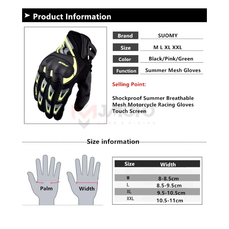 SUOMY SU11 Black Grey Motorcycle Protective Gloves - Image 9