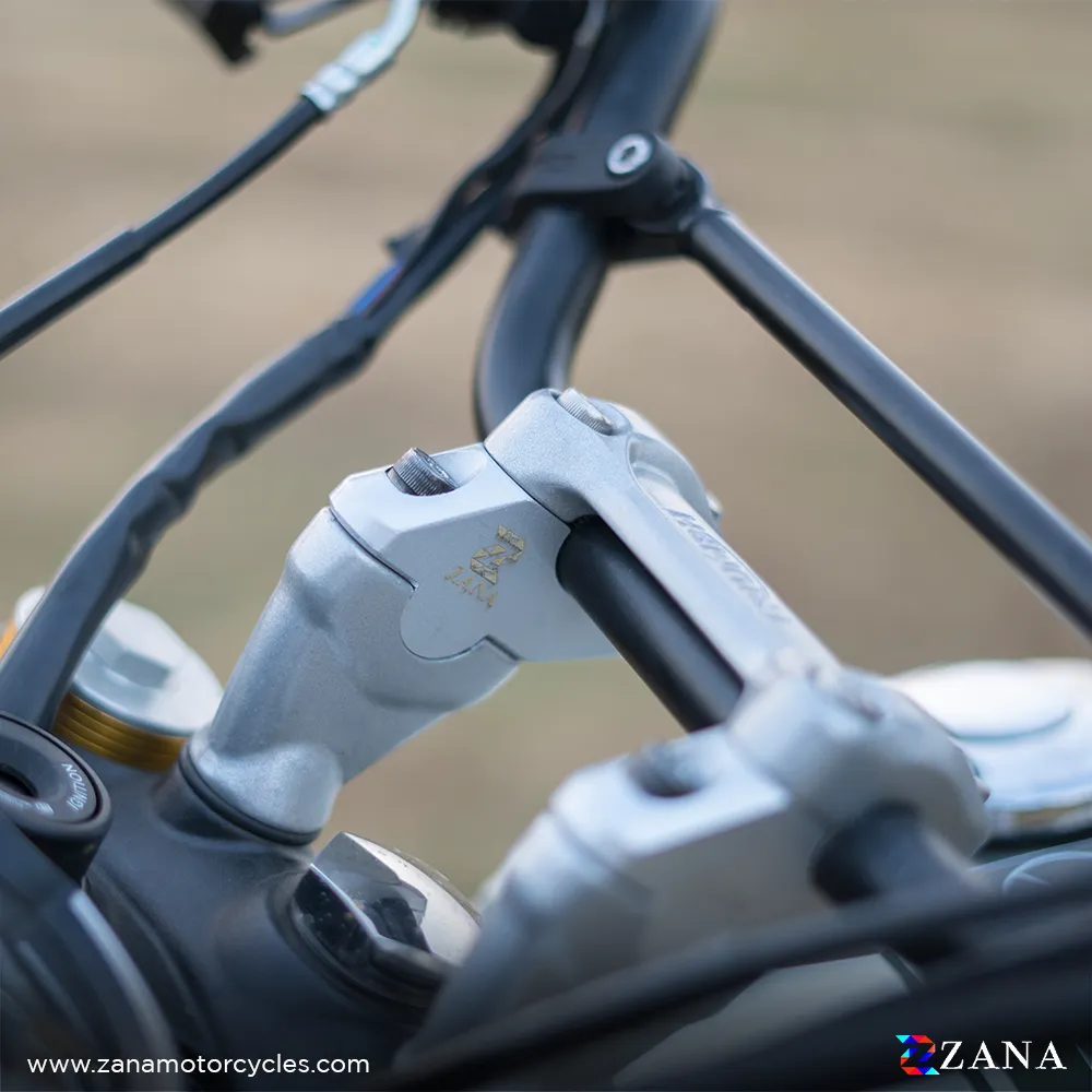 Zana - Offset Handlebar Riser Silver for Triumph Scrambler 400 X / Scrambler 400 XC / Tracker 400 - Image 6