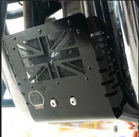 Zana- BASH PLATE FOR GT/INTERCEPTOR 650 (ALL BLACK - UK FLAG)