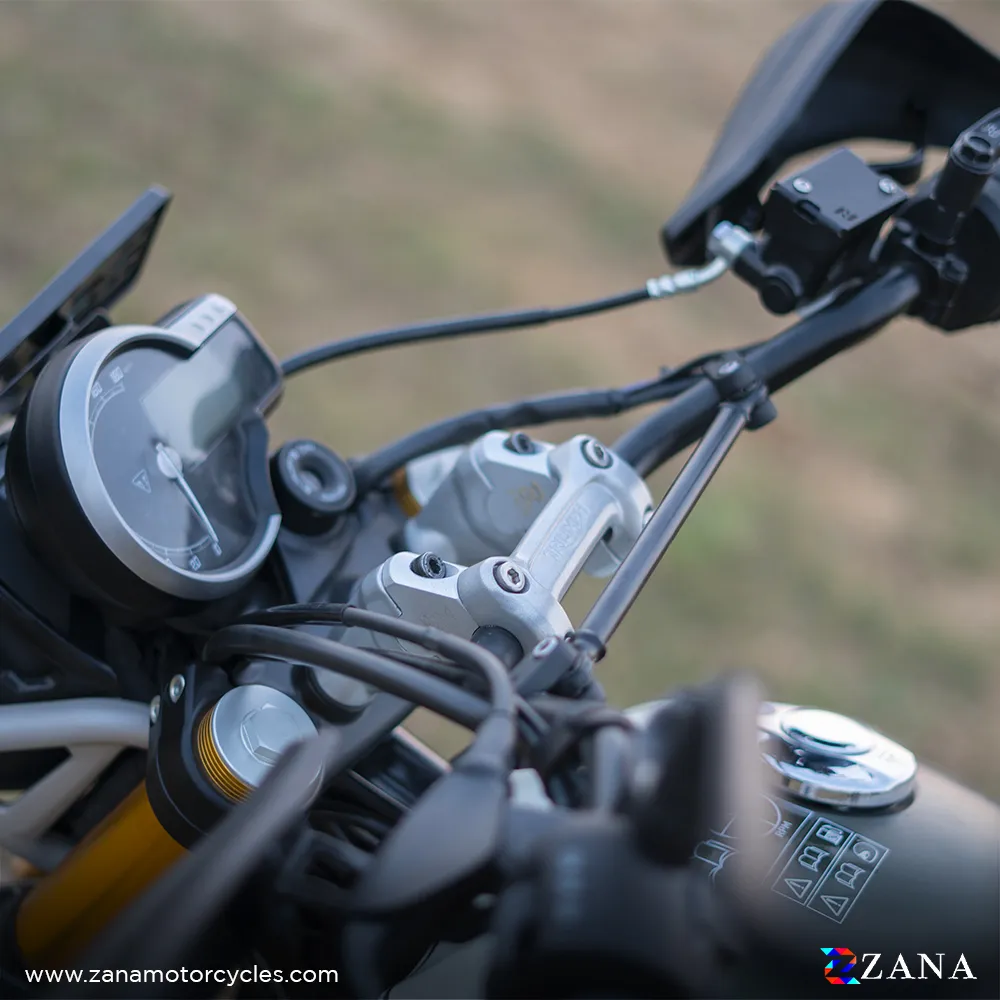 Zana - Offset Handlebar Riser Silver for Triumph Scrambler 400 X / Scrambler 400 XC / Tracker 400 - Image 3